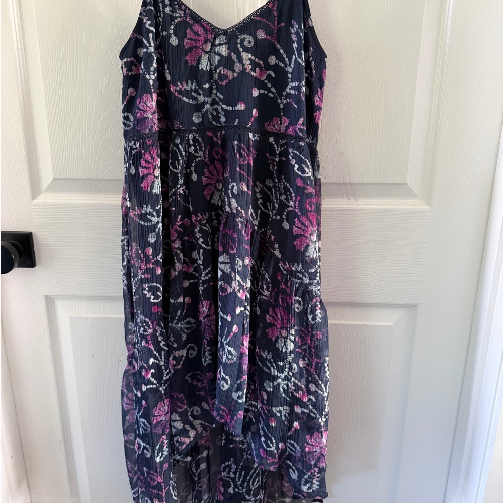 Ecote Navy and Pink Floral Dress - Picture 3 of 3